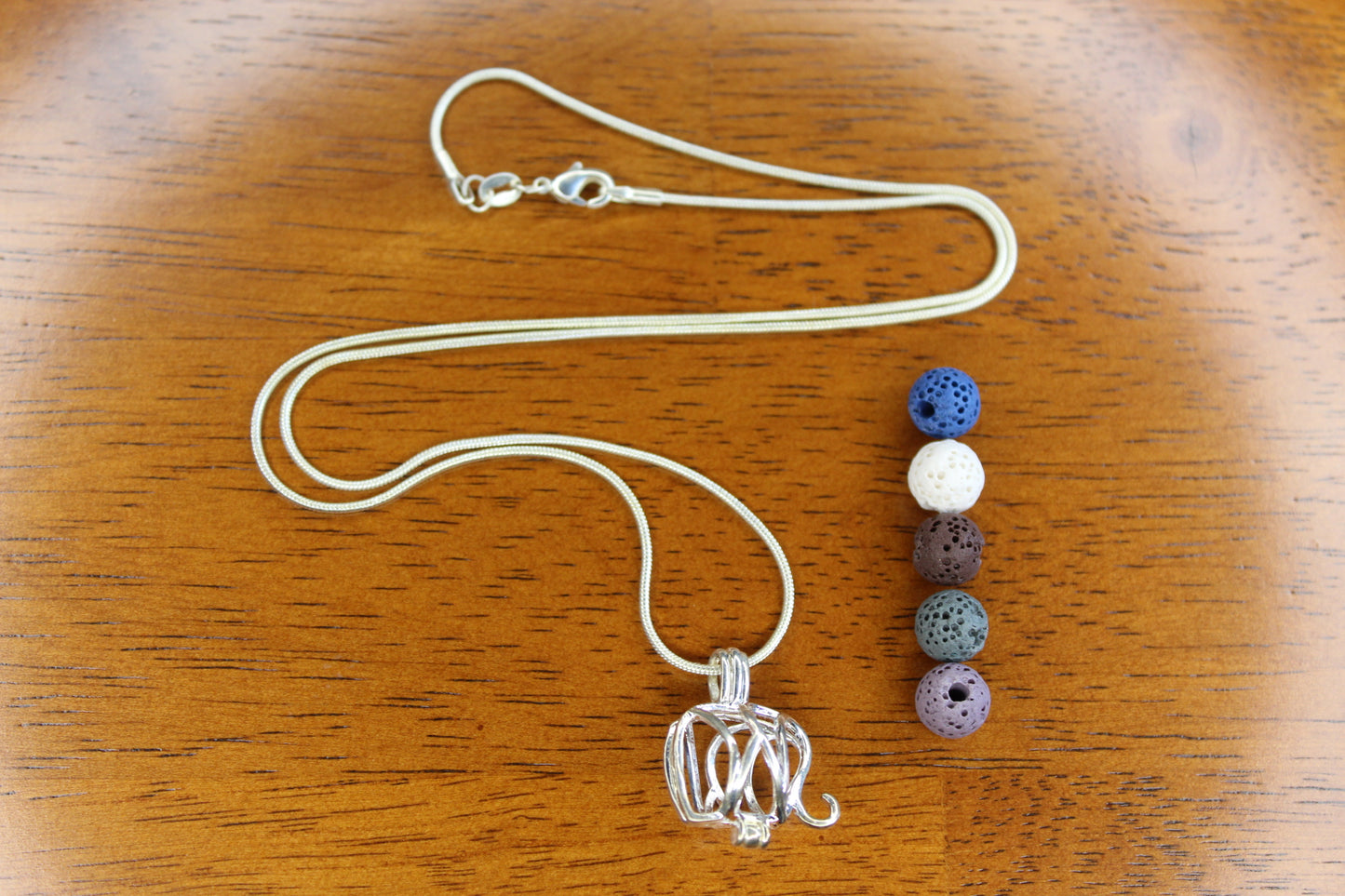 Sterling Silver Diffuser Necklace - Elephant