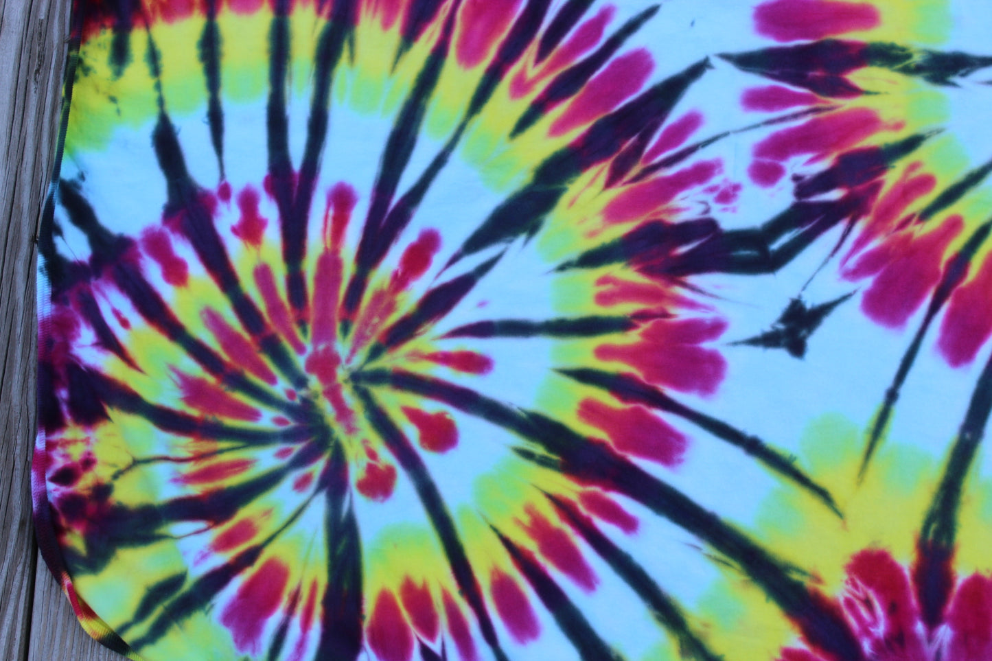 Tie Dye Baby Blanket Lightweight Ringspun Cotton Rainbow