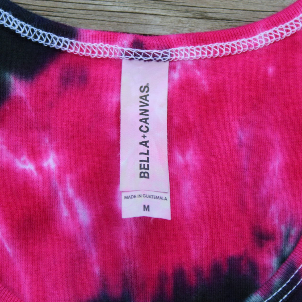 Tie Dye Tank Top Slim Fit Hot Pink & Black - Ladies Medium