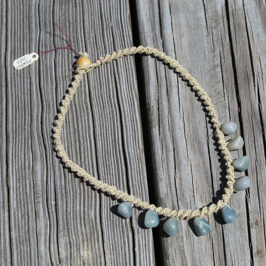 Mountain Jade Hemp Necklace 16.5" Handmade in USA