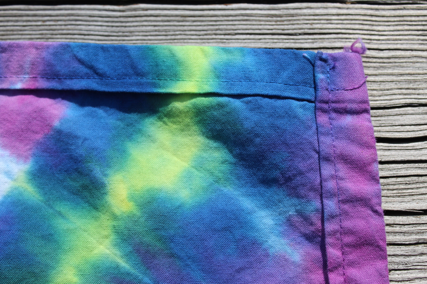 Tie Dye Tapestry Mandala 48" x 40" - Handmade Wall Hanging Fabric Poster