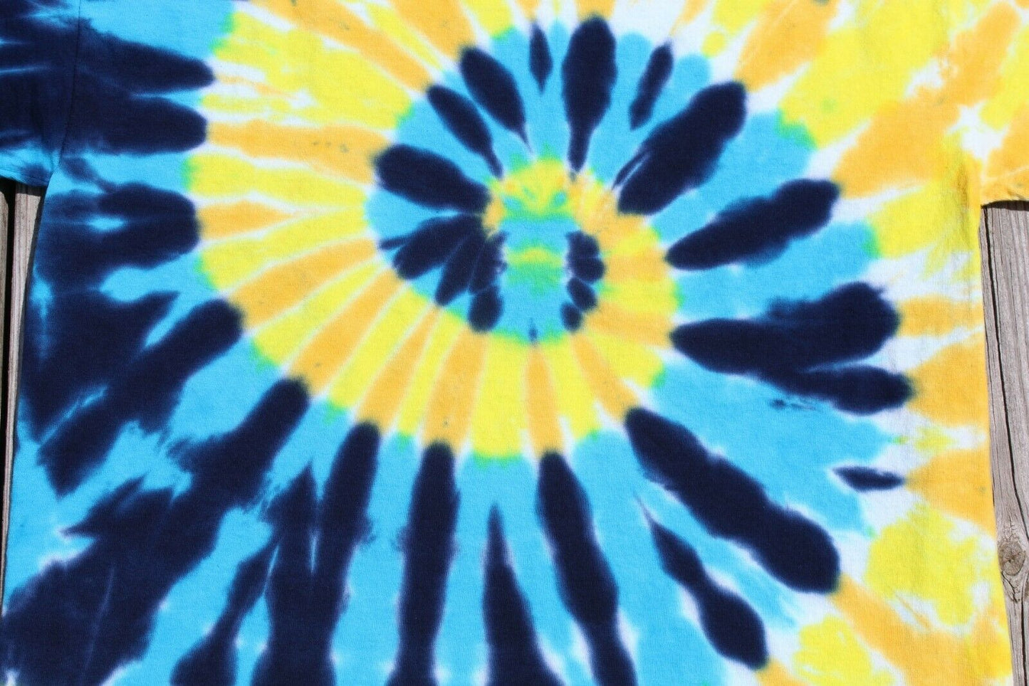 Tie Dye T-Shirt KIDS XL Blue & Yellow SPIRAL