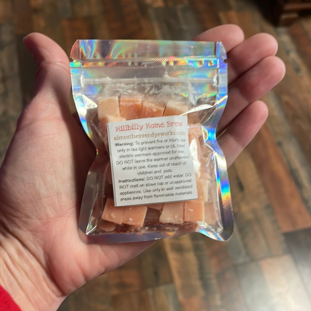 HILLBILLY HOME BREW Wax Melts Tarts SUPER STRONG 40+ pc Mini Cubes Handmade 3 oz.