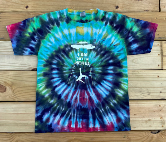 UFO “I’m Outta Here” Tie Dye T-Shirt KIDS Medium