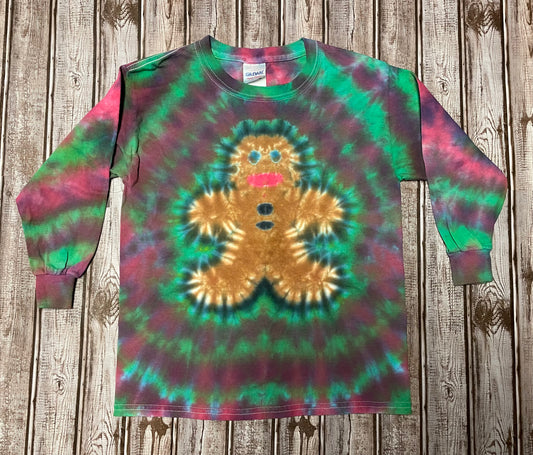 Gingerbread Man Tie Dye Long Sleeve T-Shirt KIDS Medium