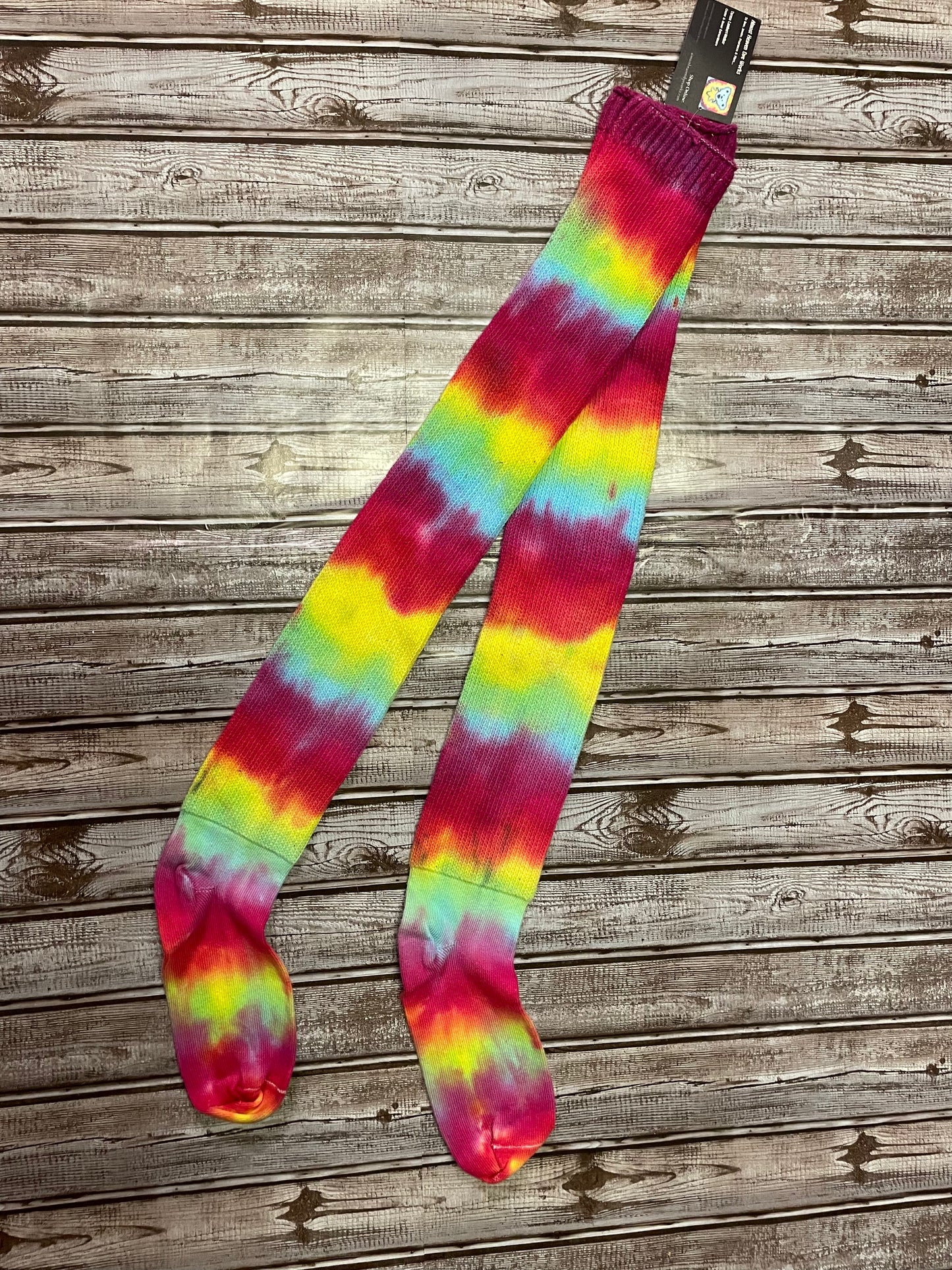 Thigh High Socks Rainbow Tie Dye Women’s 9-11