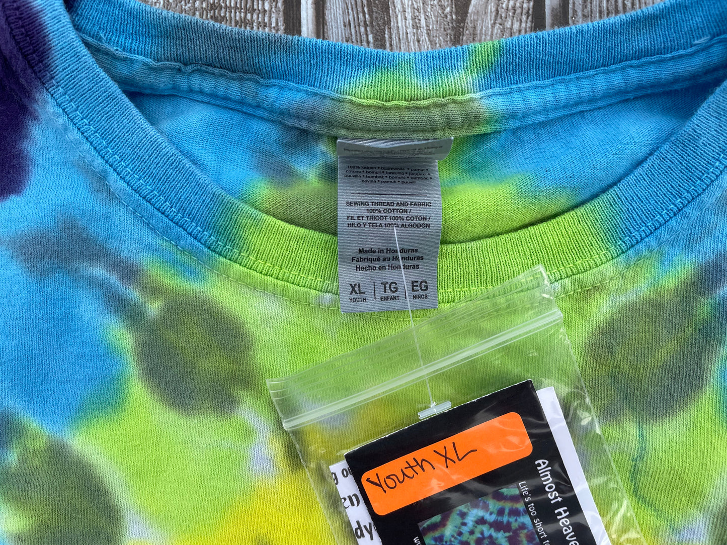 Tie Dye T-Shirt KIDS XL Spiral Spider Rainbow - Reduced Price