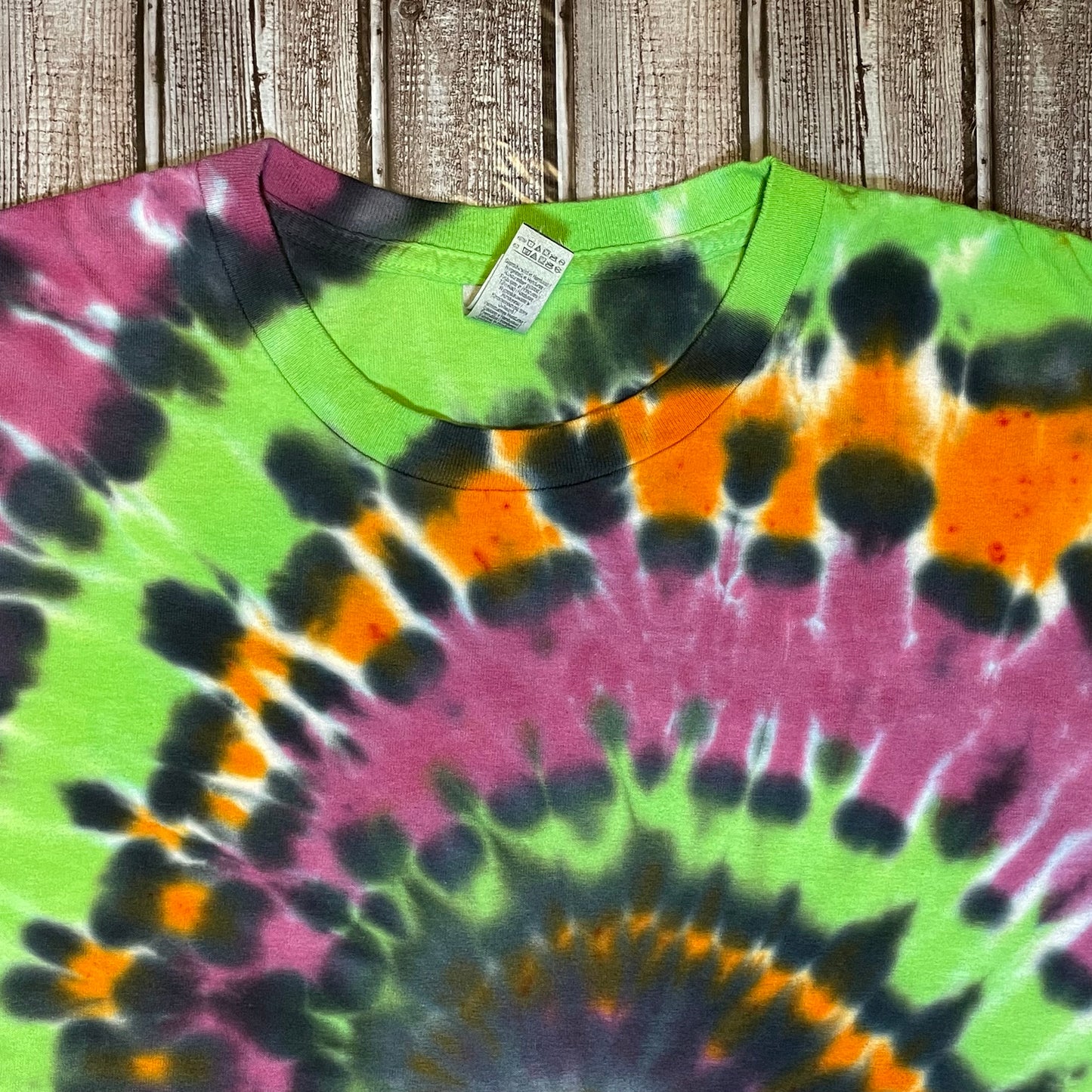 Halloween Spiral Tie Dye T-Shirt Adult LARGE
