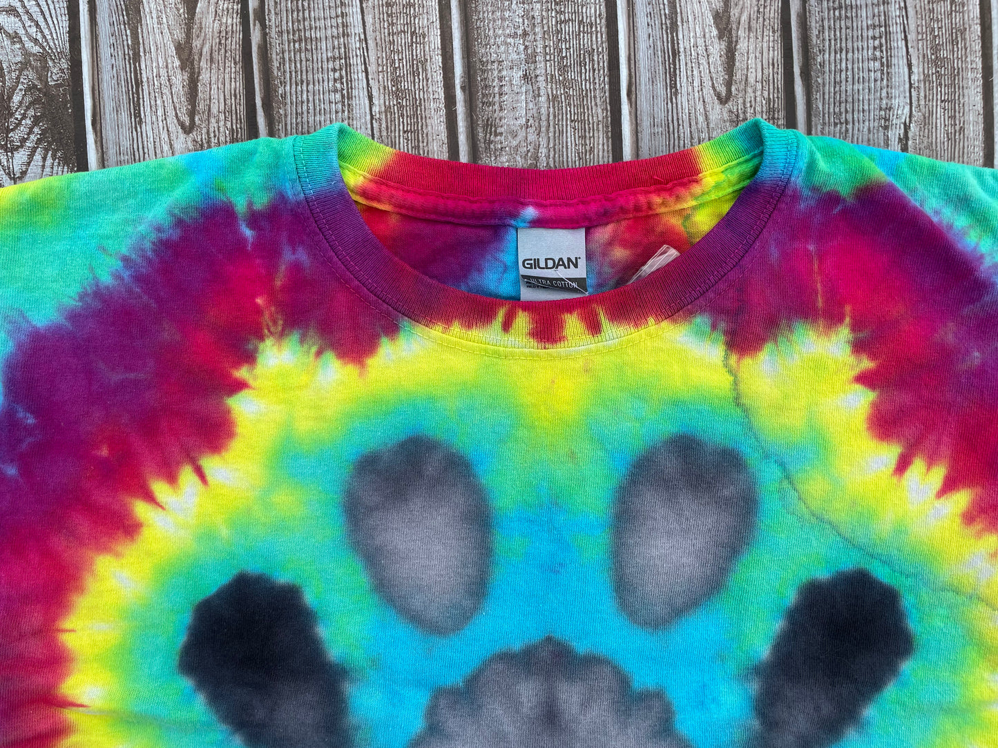 Tie Dye PAW PRINT T-Shirt KIDS Large - Reduced Price