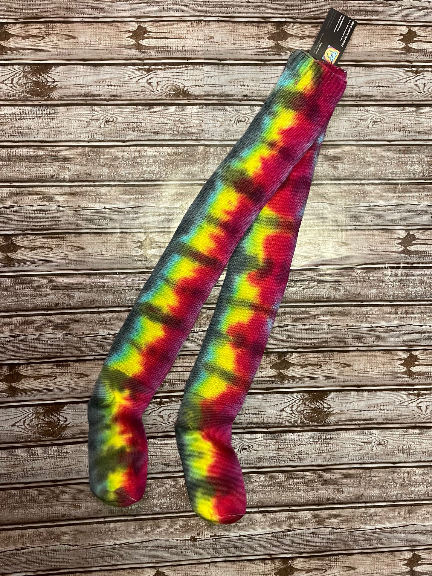 Thigh High Socks Rainbow Tie Dye Women’s 9-11
