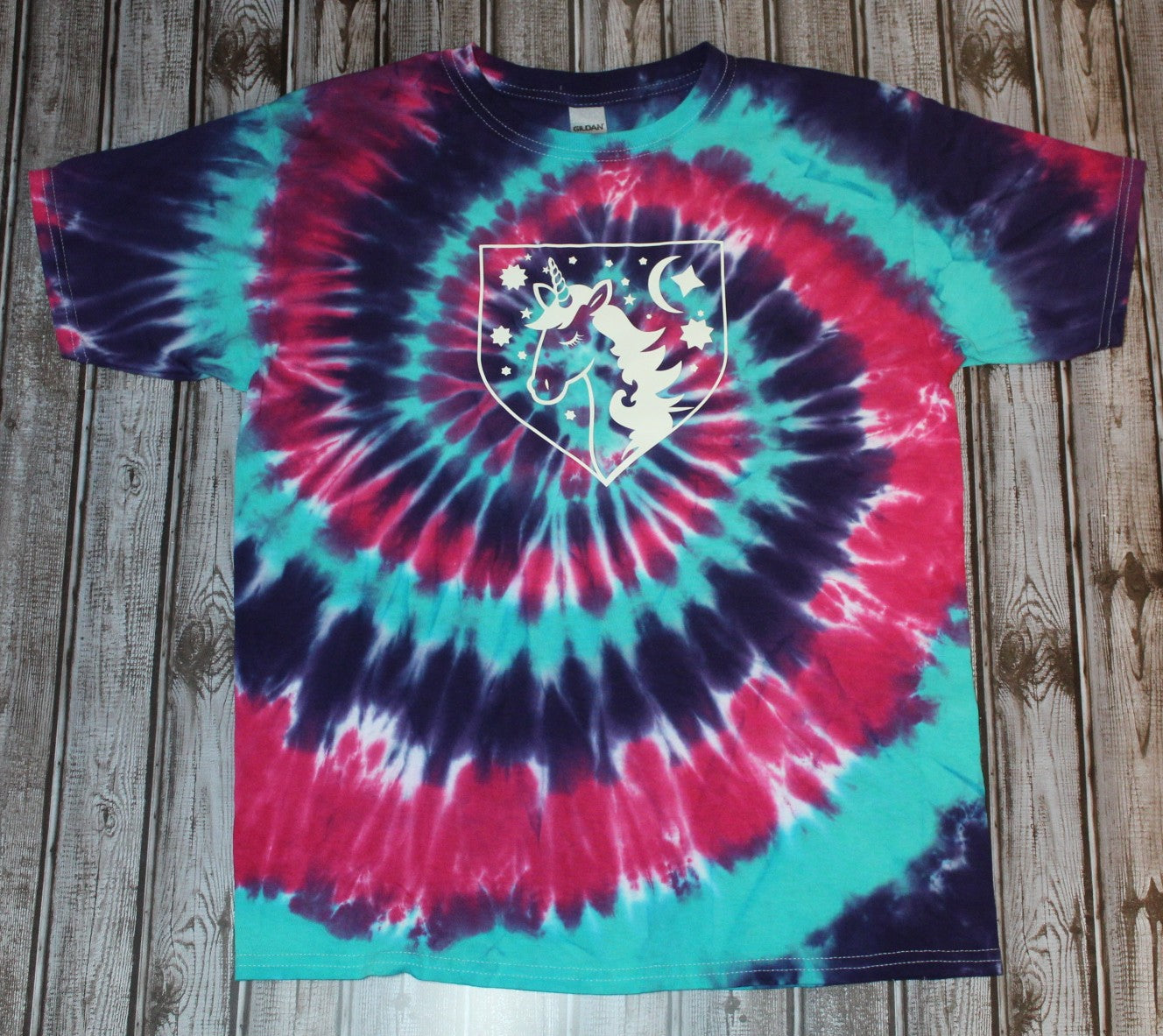 Unicorn Tie Dye T-Shirt KIDS XL - Glow-in-the-Dark