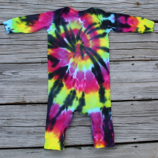 Tie Dye 6 month Infant One-Piece Bodysuit Long Sleeves - Rainbow