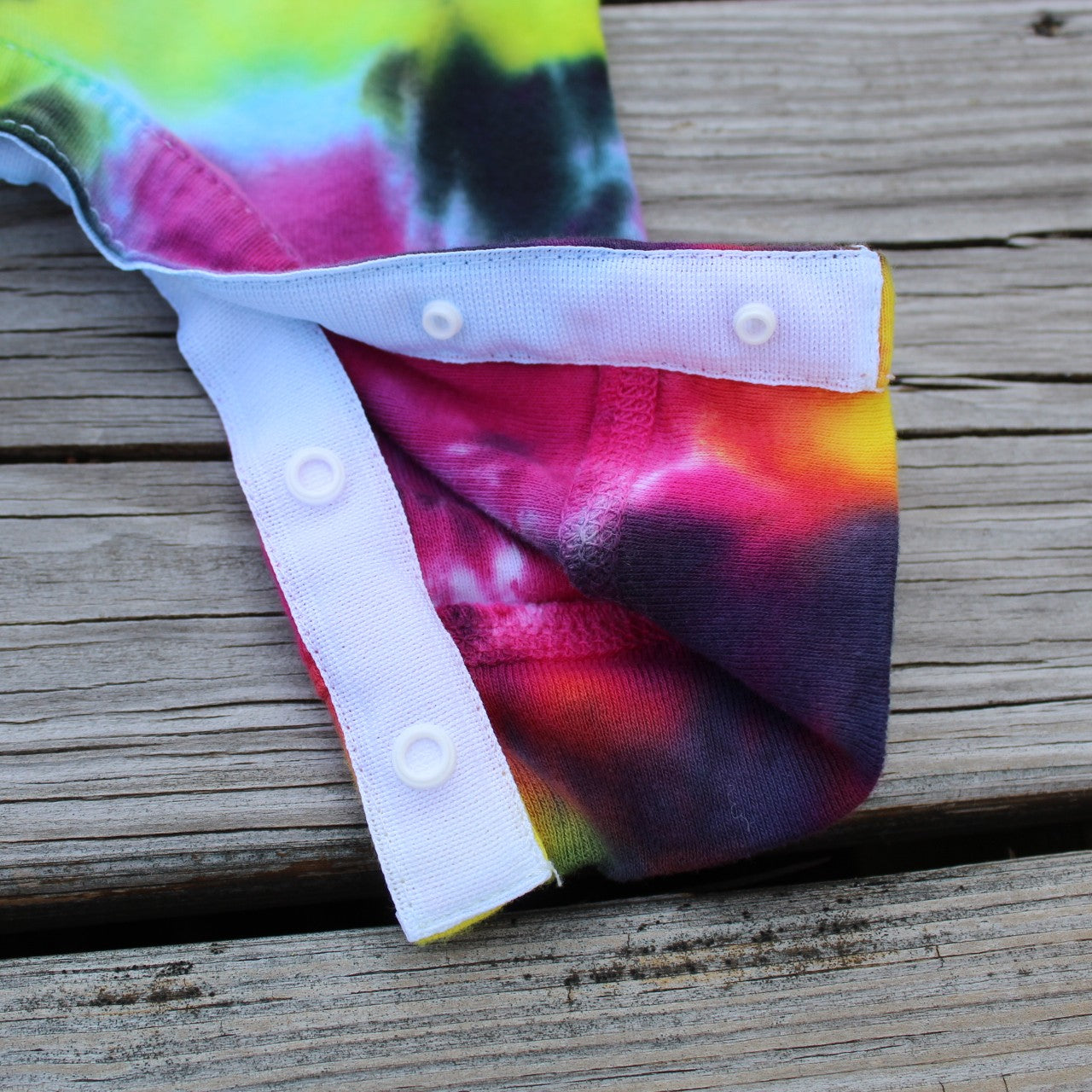 Tie Dye 6 month Infant One-Piece Bodysuit Long Sleeves - Rainbow
