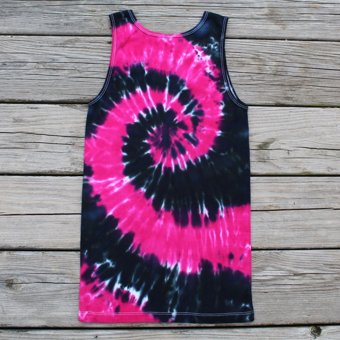 Tie Dye Tank Top Slim Fit Hot Pink & Black - Ladies Medium