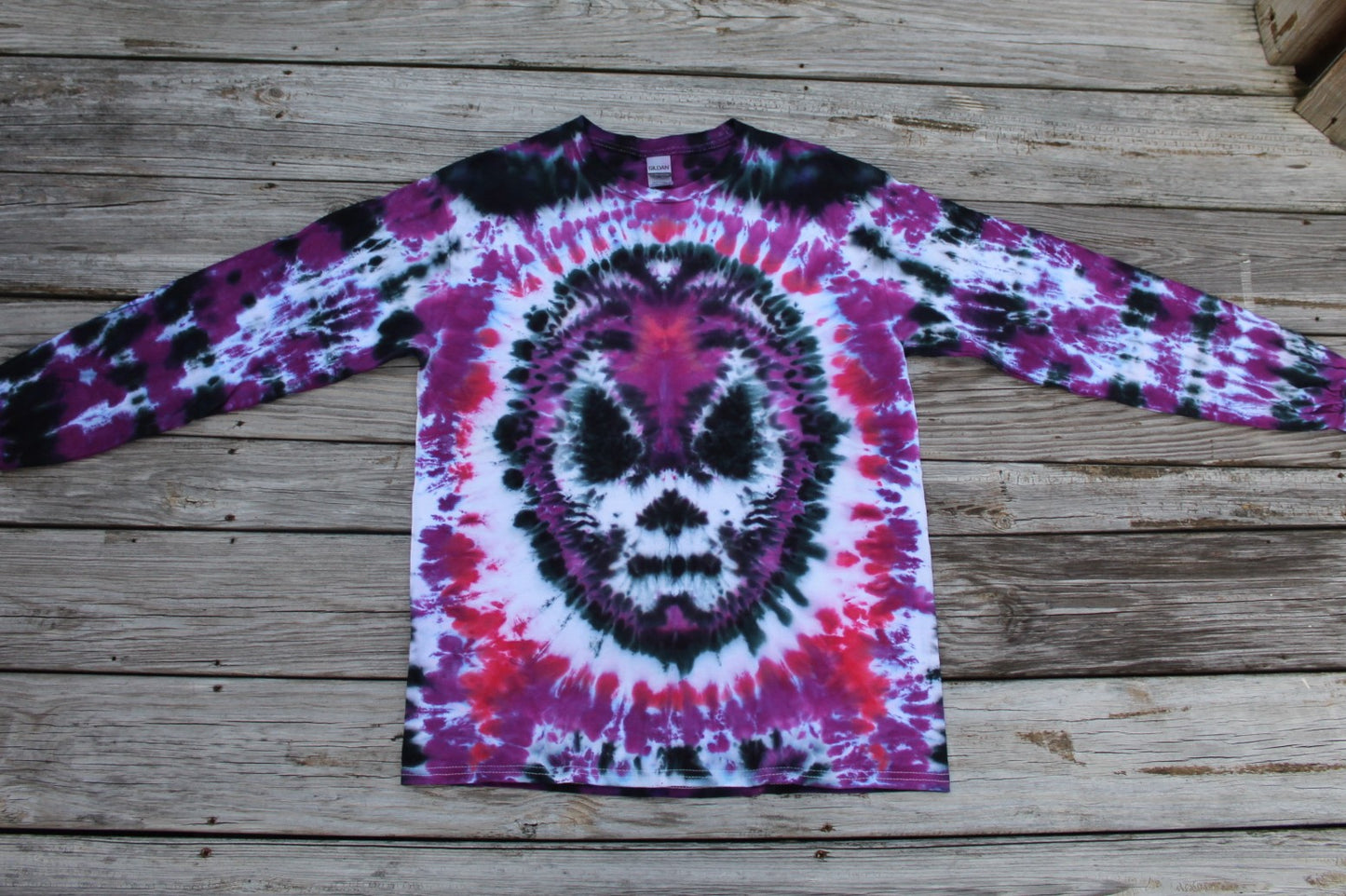 Wrestling Mask Silencio Tie Dye T-Shirt Long Sleeves Adult MEDIUM