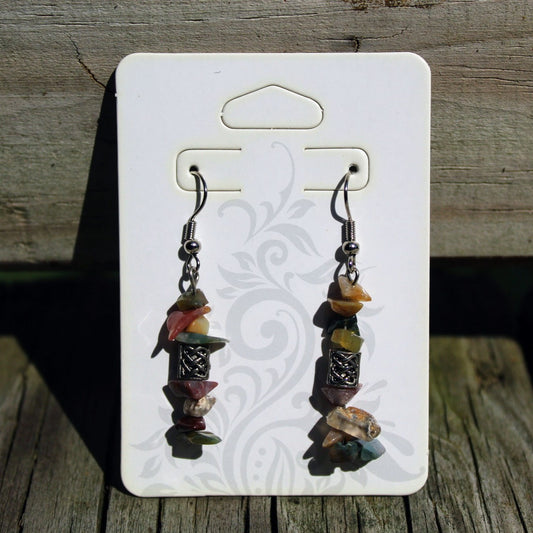 Celtic Knot Crystal Chip Fashion Earrings Fish Hook Earwire