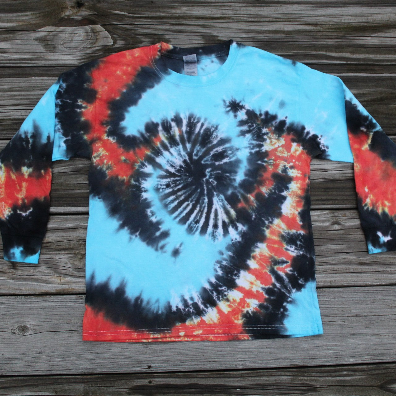 Switchback Swirl Tie Dye Long Sleeve T-Shirt KIDS Medium