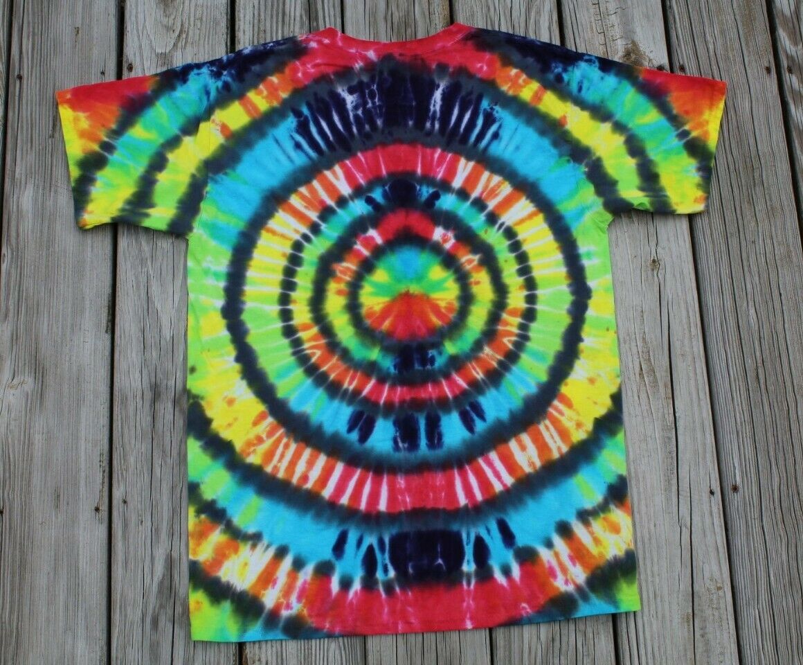 Hologram Tie Dye T-Shirt Psychedelic RAINBOW Adult LARGE