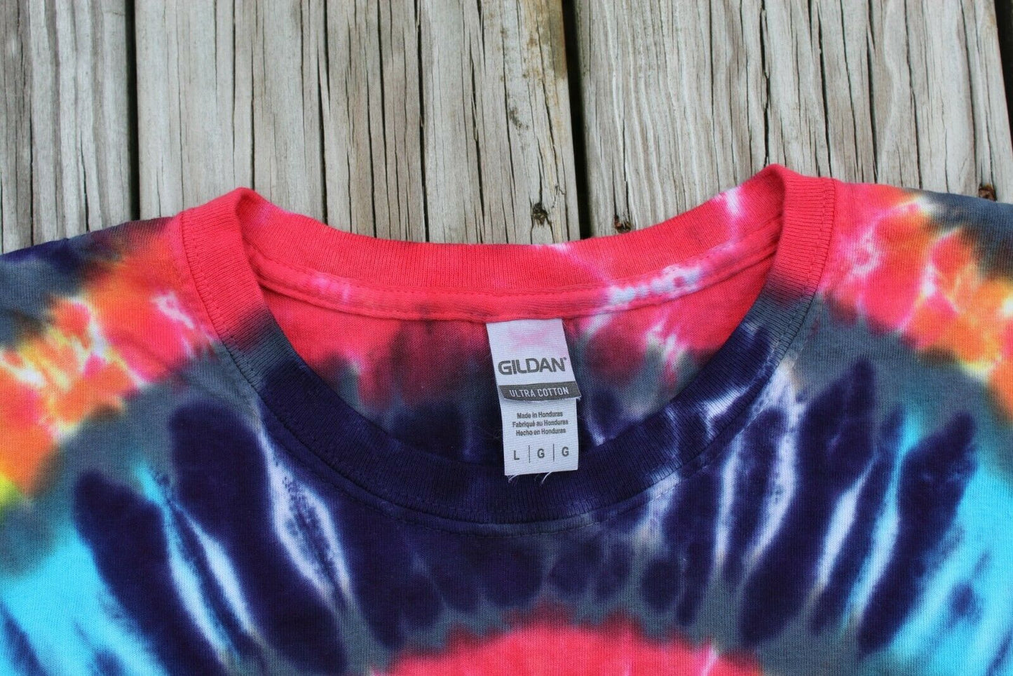 Hologram Tie Dye T-Shirt Psychedelic RAINBOW Adult LARGE