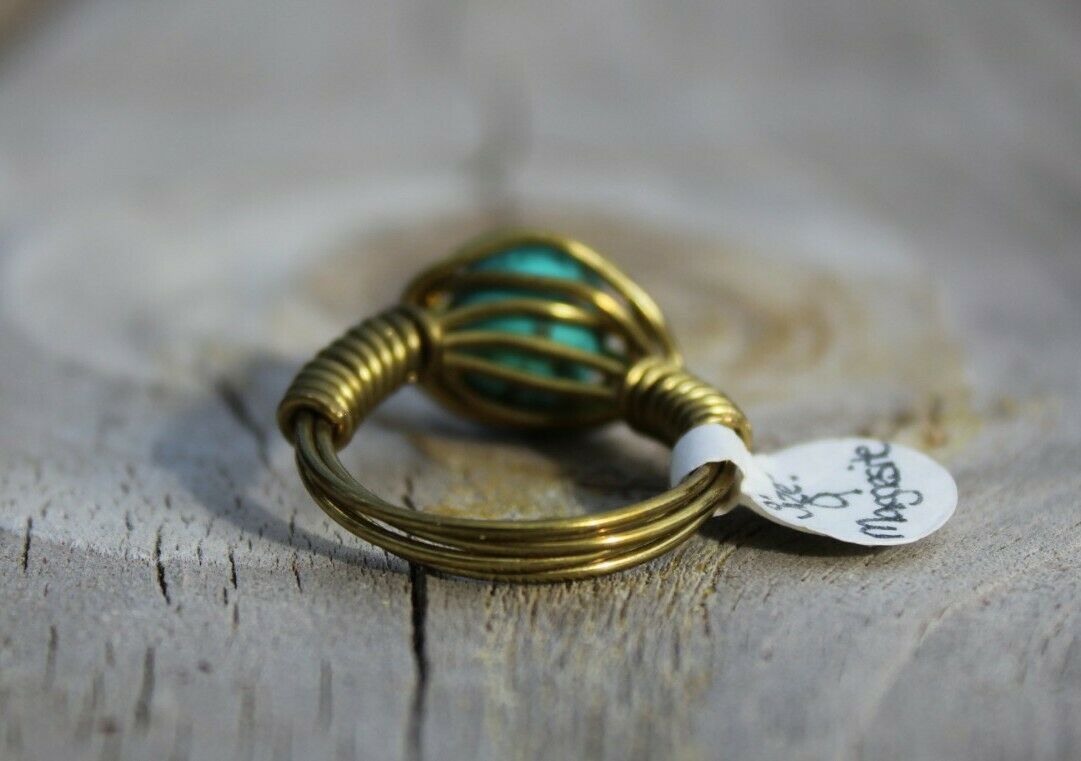 MAGNESITE Wire Wrap Ring, Size 9 Crystal Healing