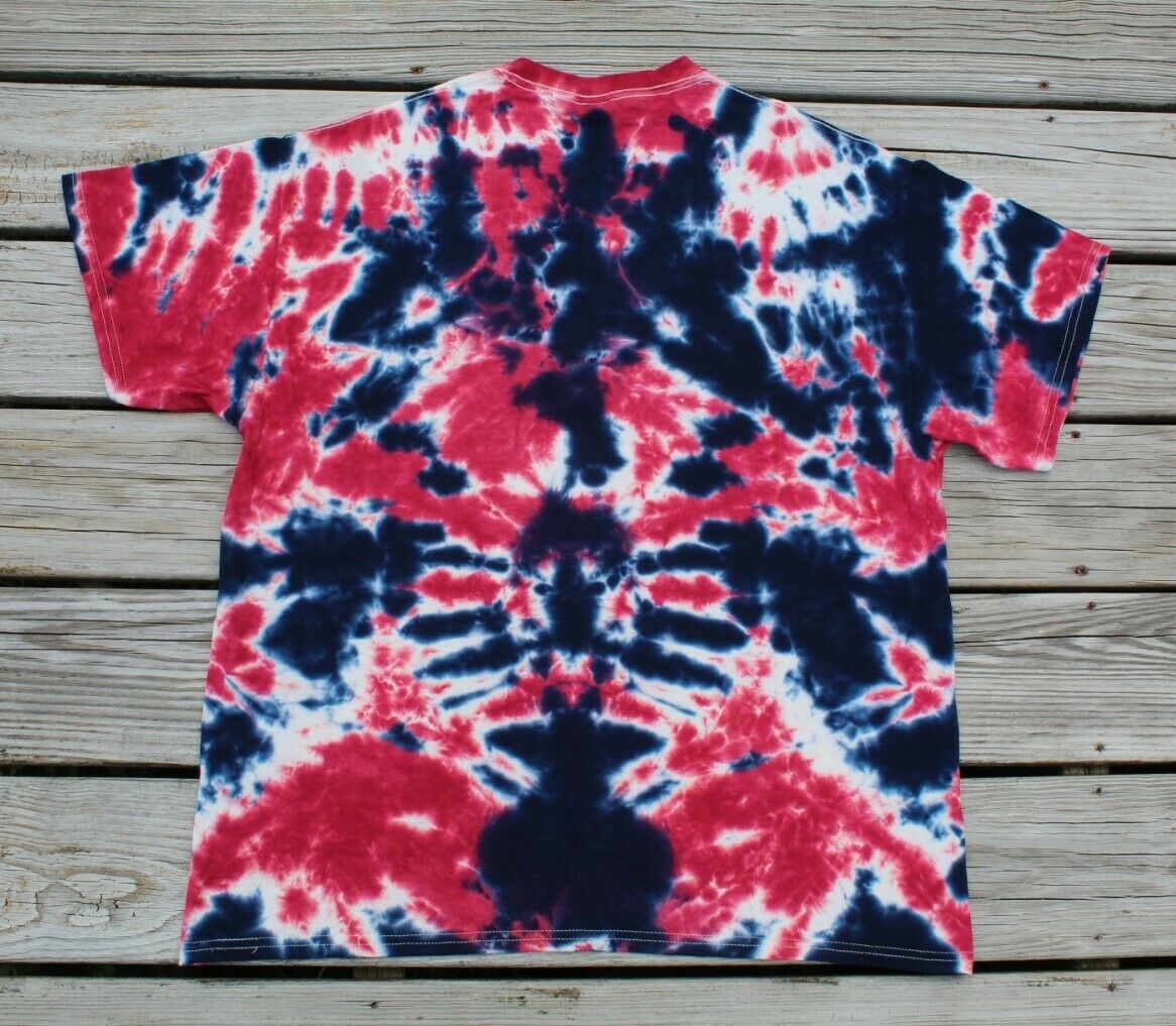 Star Tie Dye T-Shirt X-LARGE Red, White & Blue Chaos