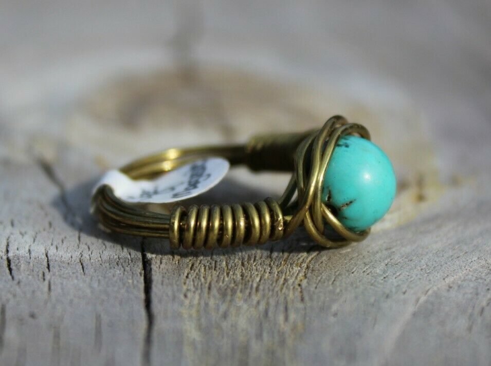 MAGNESITE Wire Wrap Ring, Size 9 Crystal Healing