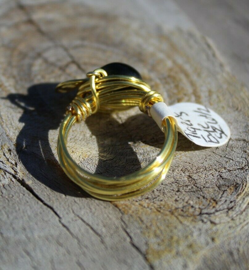 TIGERS EYE Wire Wrap Ring, Size 6.5 Crystal Healing