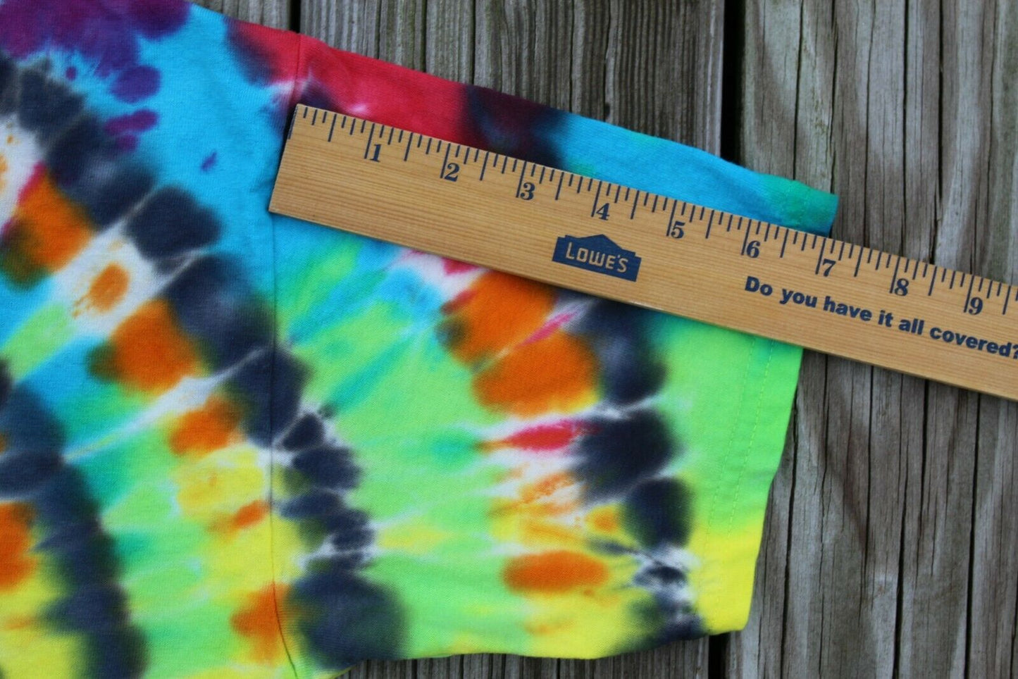 Hologram Tie Dye T-Shirt KIDS XL Rainbow Concentric Circles
