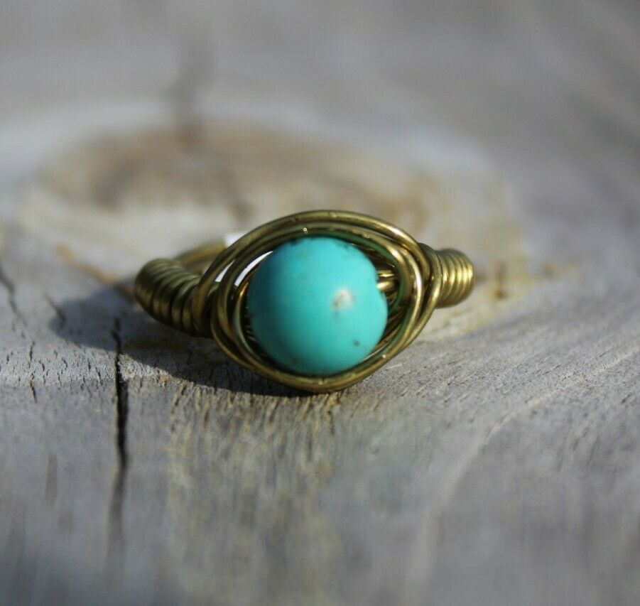 MAGNESITE Wire Wrap Ring, Size 9 Crystal Healing